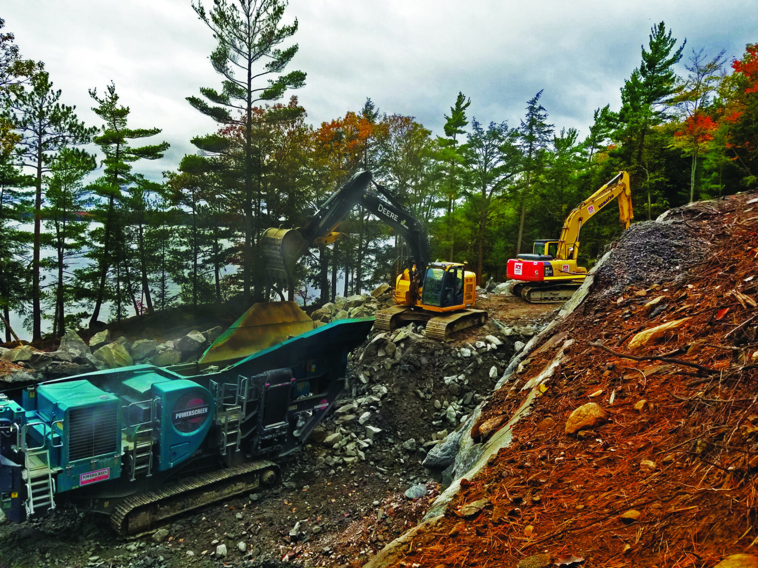 On site concrete crushing at Foots Bay