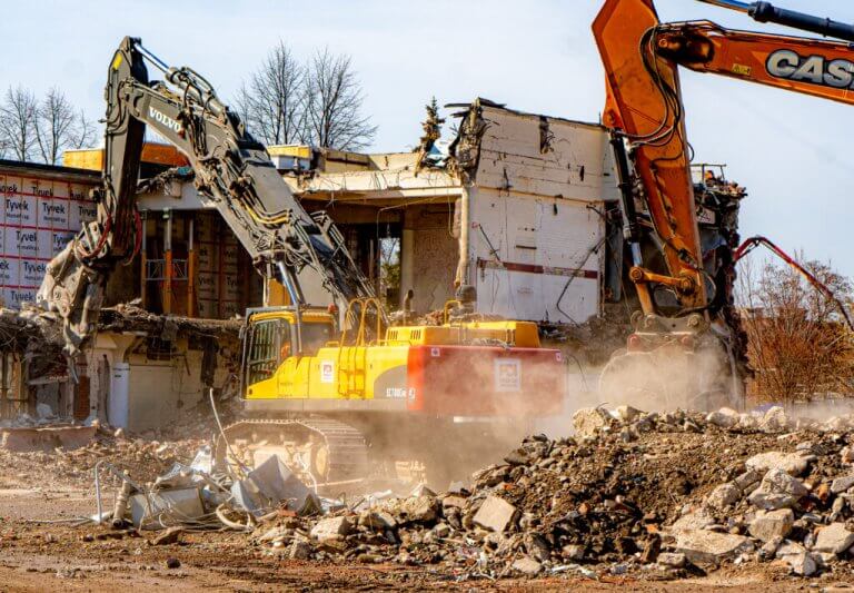 Volvo Heavy Machinery Demolishing Campbell's Soup Plant