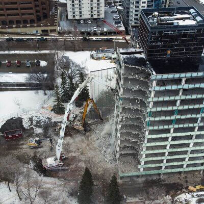 PDI worked with PCL Construction in Edmonton to demolish the Legislature Annex Building.